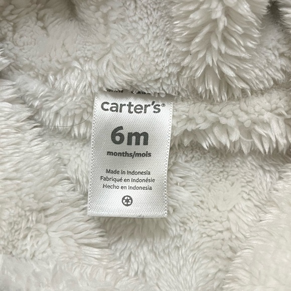 Carter’s Baby Sherpa-Lined Hooded Winter Sweater with 3D Ear | Gray | 6 Mos - Picture 6 of 9